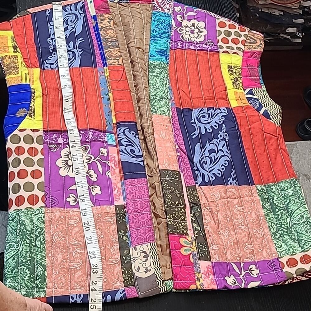 Unique, funky patchwork style quilted vest - image 4